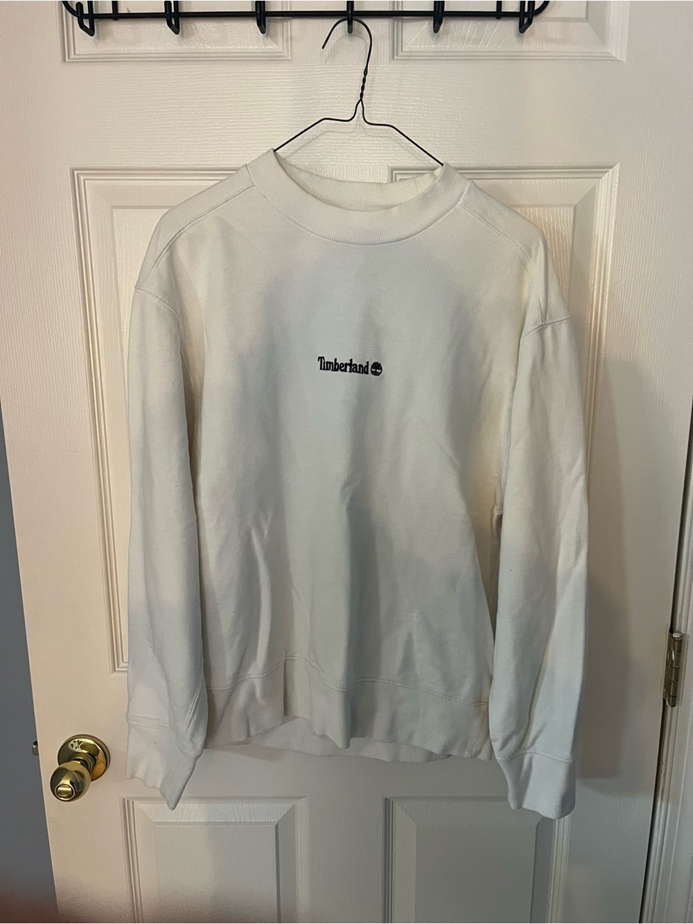 Timberland Cream Crewneck Sweatshirt with Small Logo
